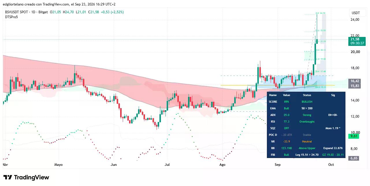 Données de prix de Bitcoin SV. Image : Tradingview