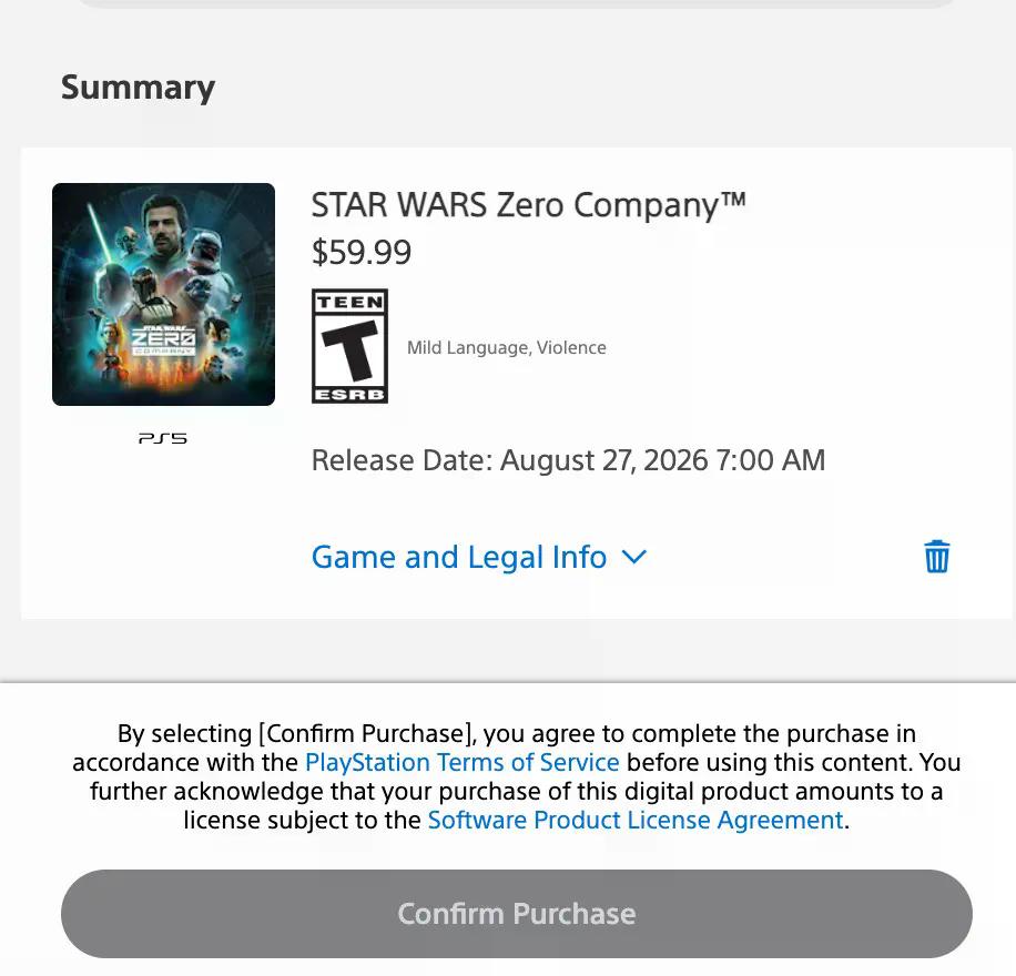 A Sony PlayStation purchase.