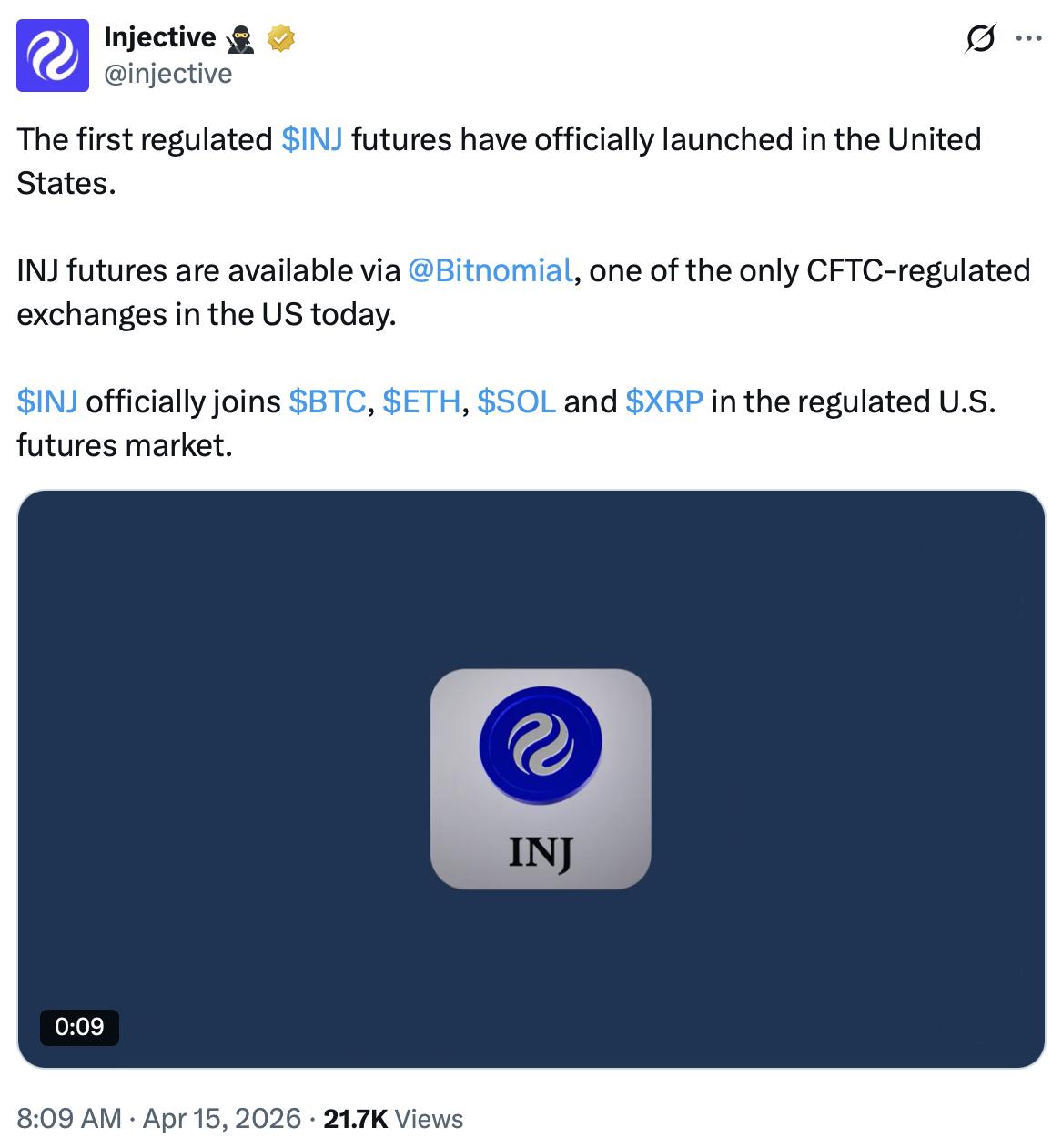 Coinbase, Kraken, Derivatives, Bitcoin Futures, Injective
