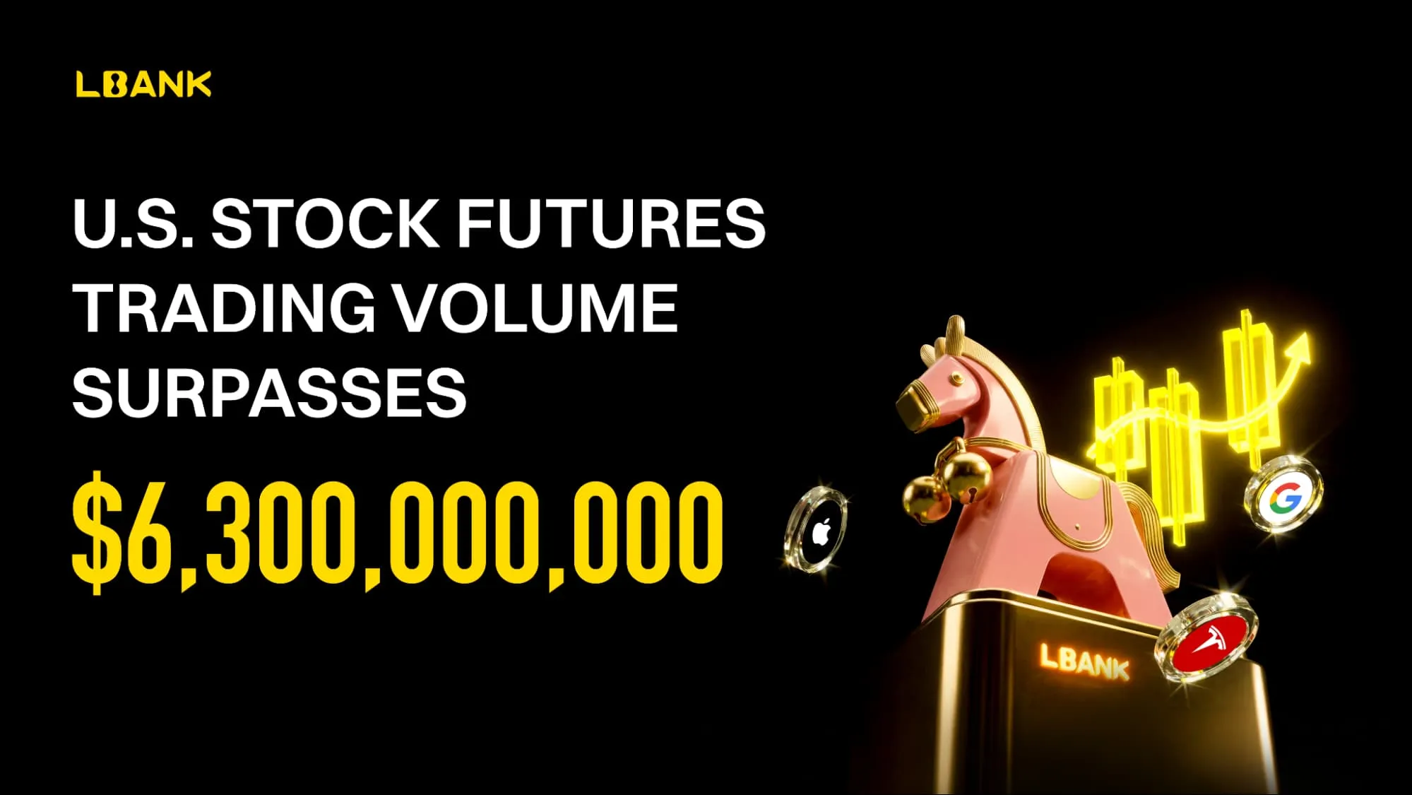 O volume de negociação de futuros de ações dos EUA da LBank ultrapassa US$ 6,3 bilhões, acelerando o acesso on-chain a ações globais