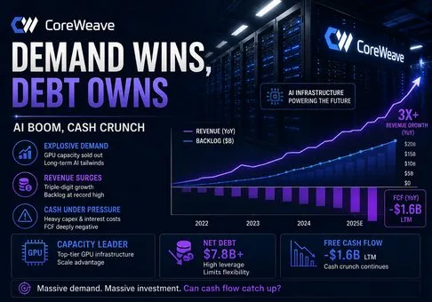 Informe de análisis de renta variable de CoreWeave (CRWV) - La demanda de IA es explosiva, pero el crecimiento financiado con deuda aún domina la viabilidad económica