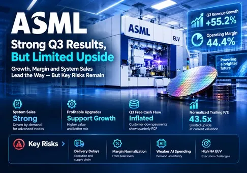 ASML होल्डिंग एन.वी. (ASML) इक्विटी रिसर्च रिपोर्ट - एआई मांग मजबूत है, लेकिन 43 गुना आवर्ती आय के लिए निष्पादन आवश्यक है
