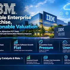इंटरनेशनल बिज़नेस मशीन्स कॉर्पोरेशन (IBM) इक्विटी रिसर्च रिपोर्ट - 7 प्रतिशत नकद प्रतिफल मूल्यांकन को समर्थन देता है, लेकिन ऑर्गेनिक सॉफ्टवेयर में सुधार आवश्यक है